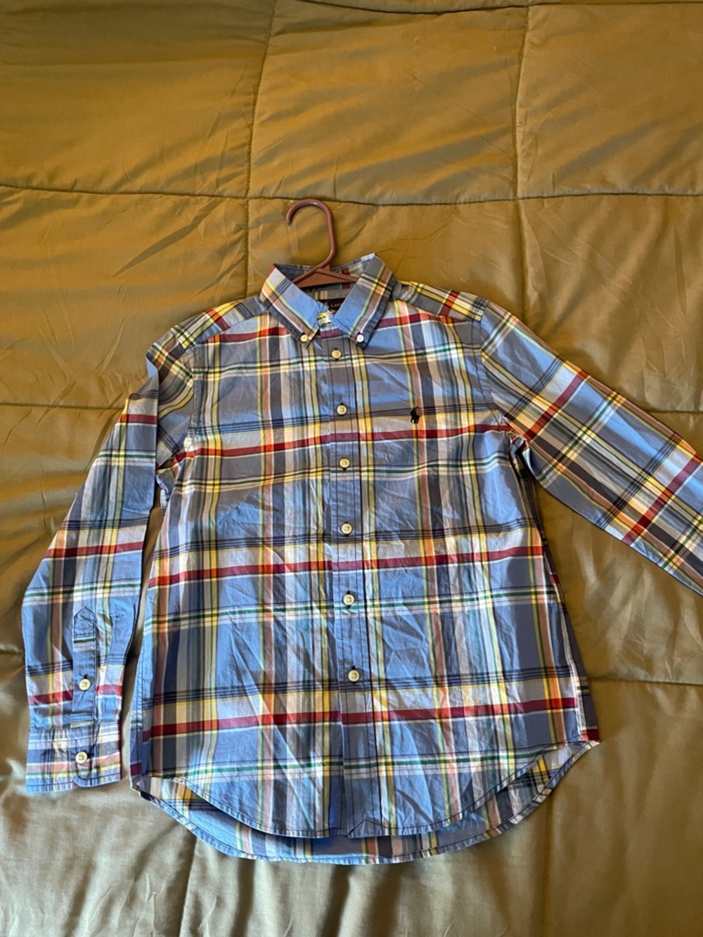 Ralph Lauren Light Blue Plaid Button-Down Shirt